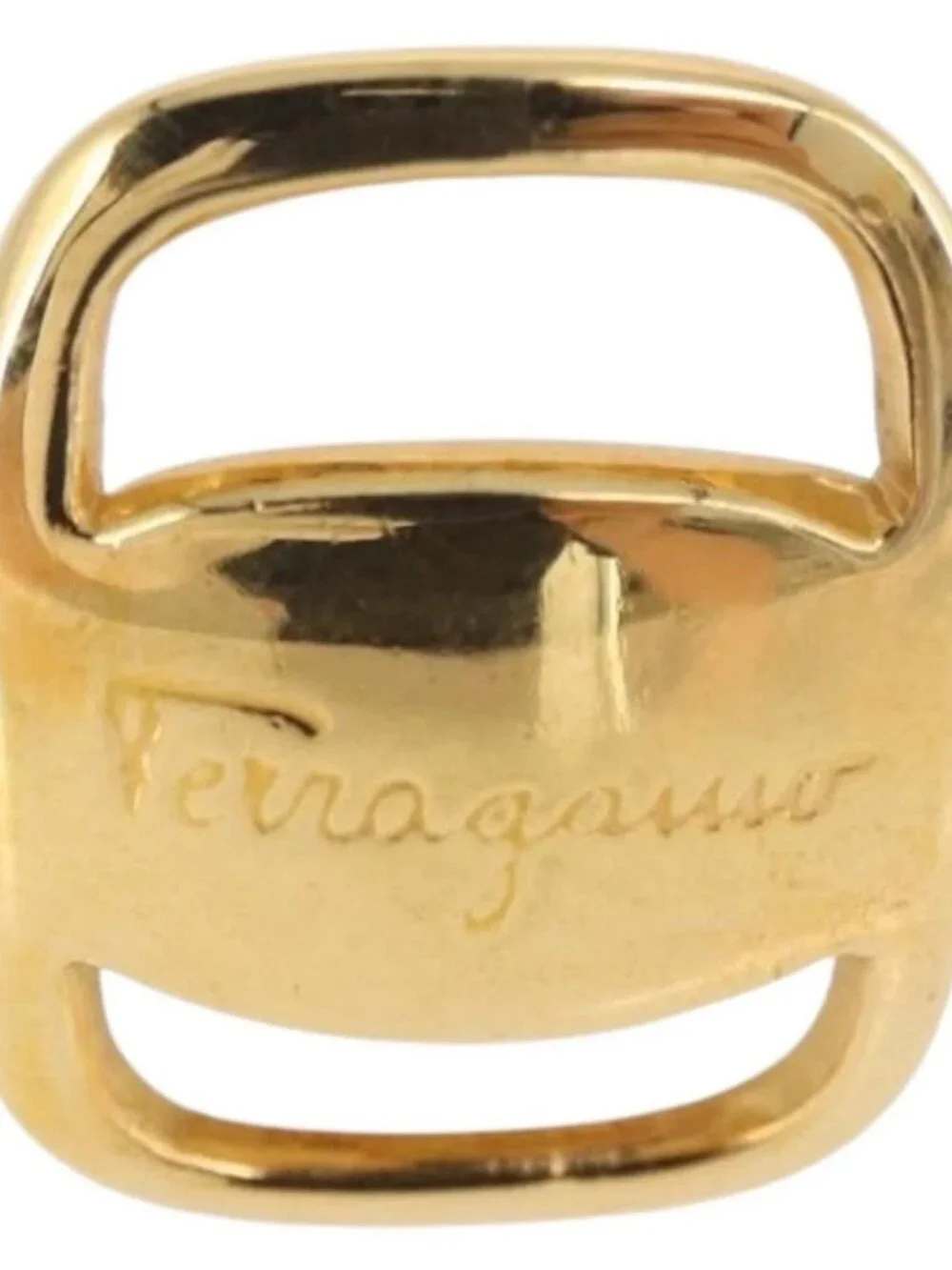 Salvatore Ferragamo Vala Earring Metal Gold Auth am11968V